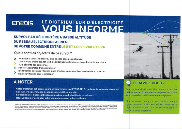 ENEDIS SURVOL LIGNES ELECTRIQUES