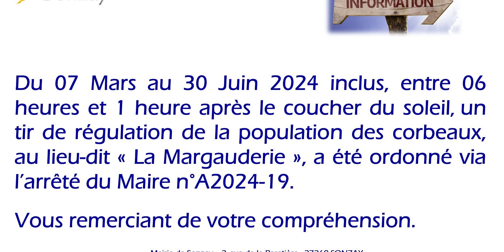 Tir de régulation des corbeaux Mars-Juin 2024